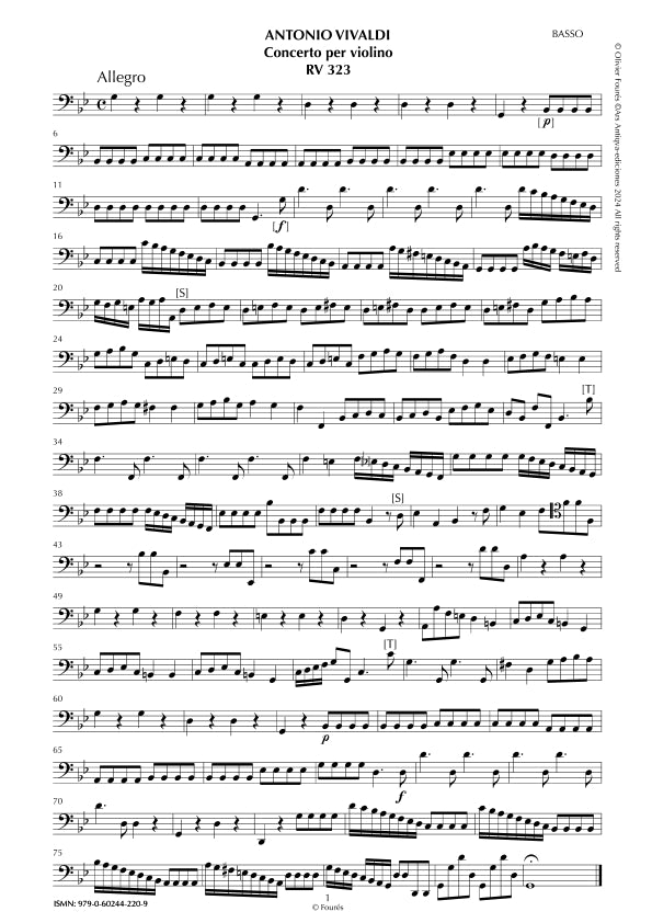 RV 323 Concerto per Violino in sol minore