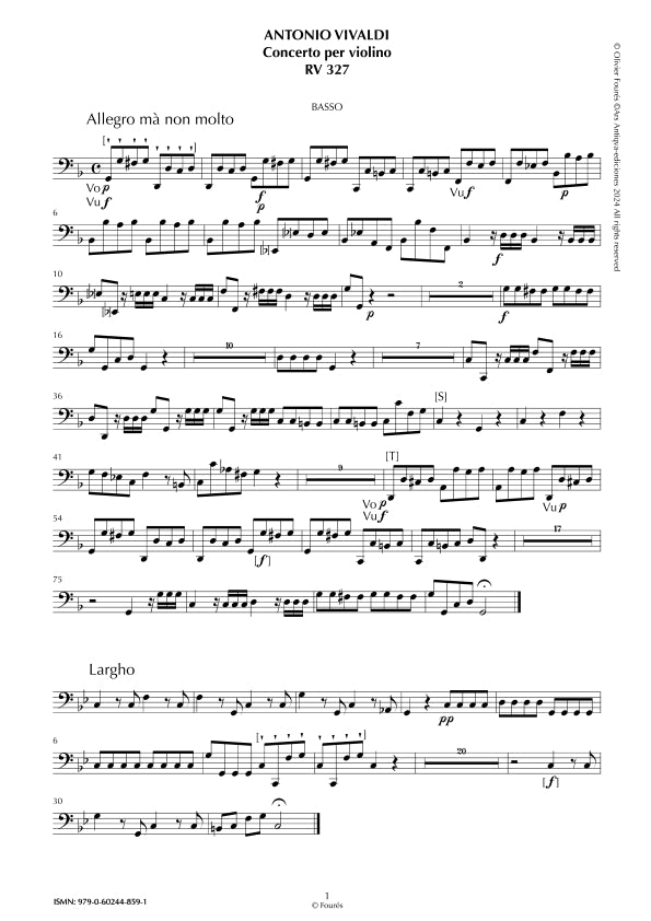RV 327 Concerto per Violino in sol minore