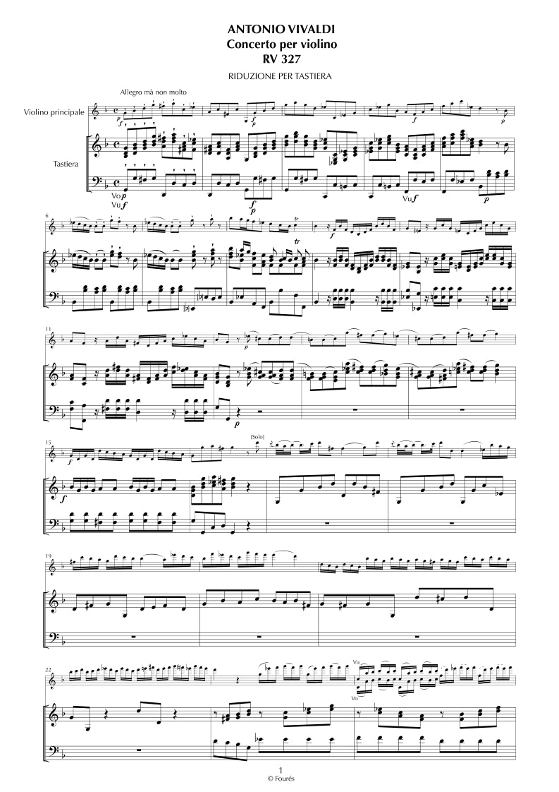 RV 327 Concerto per Violino in sol minore