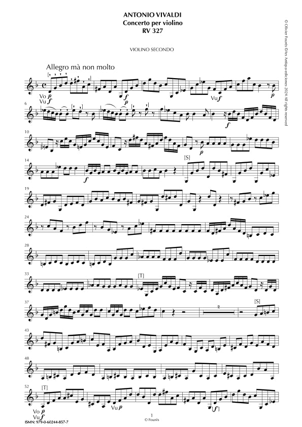 RV 327 Concerto per Violino in sol minore