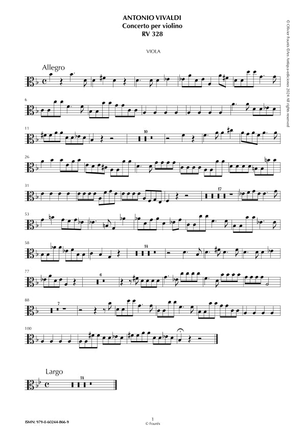 RV 328 Concerto per Violino in sol minore
