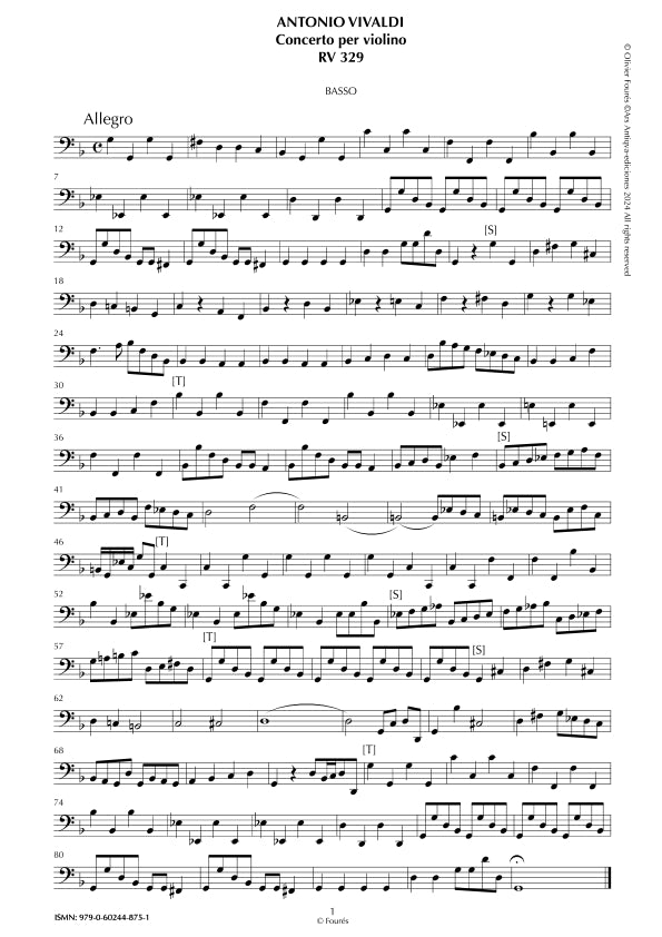 RV 329 Concerto per Violino in sol minore