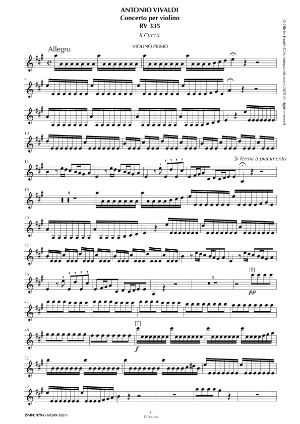 RV 335 / RV 335a Concerto per Violino in La maggiore -IL CUCCÙ / IL ROSIGNUOLO-