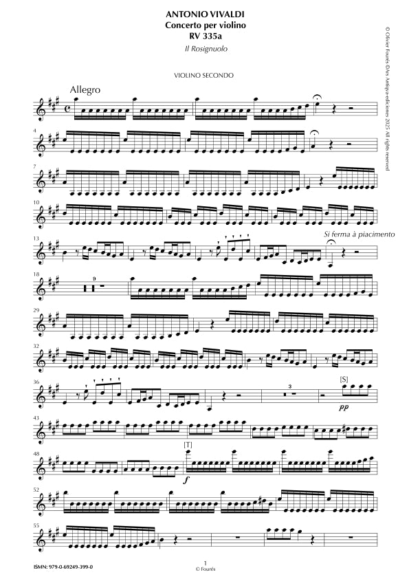 RV 335 / RV 335a Concerto per Violino in La maggiore -IL CUCCÙ / IL ROSIGNUOLO-