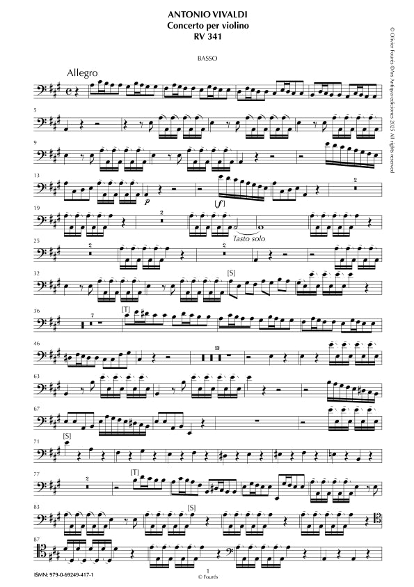 RV 341 Concerto per Violino in La maggiore