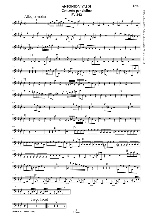 RV 342 Concerto per Violino in La maggiore