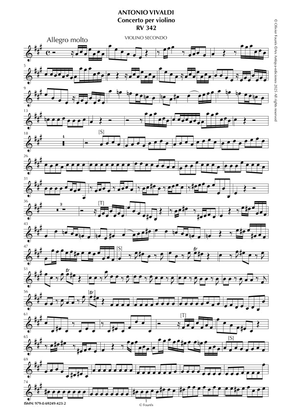 RV 342 Concerto per Violino in La maggiore