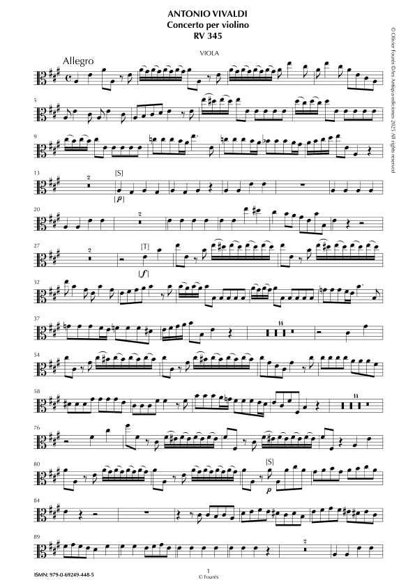 RV 345 Concerto per Violino in La maggiore -La Cetra- opera nona n.II