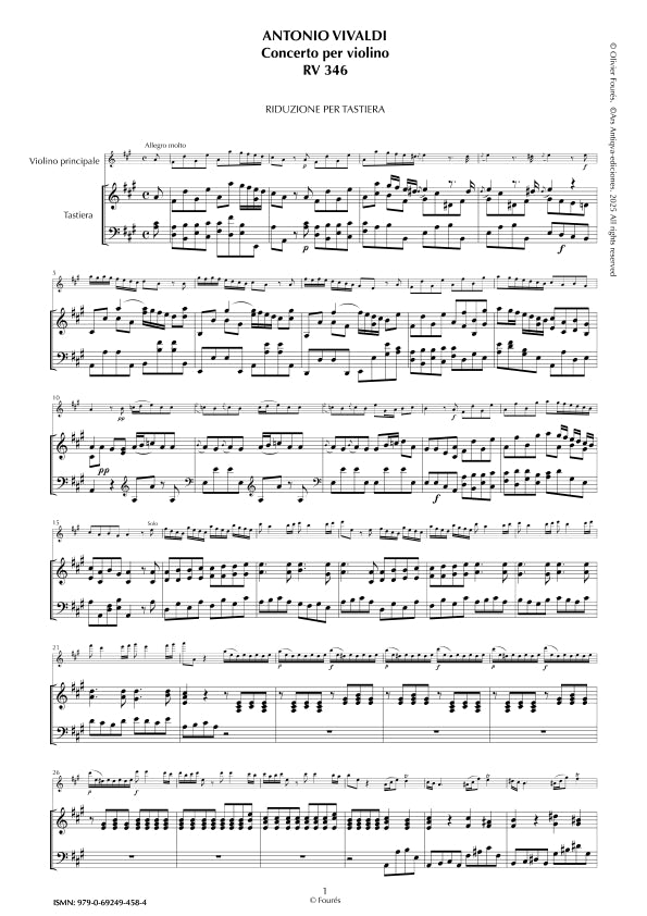 RV 346 Concerto per Violino in La maggiore