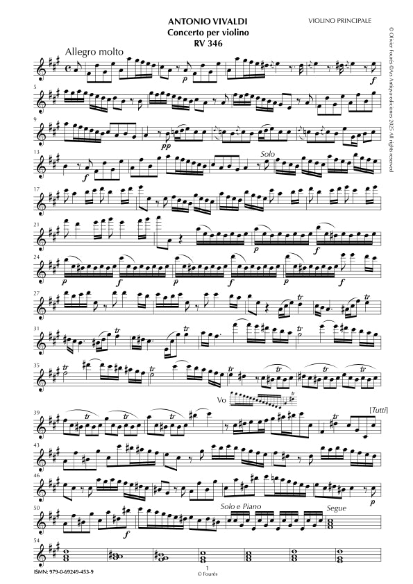 RV 346 Concerto per Violino in La maggiore