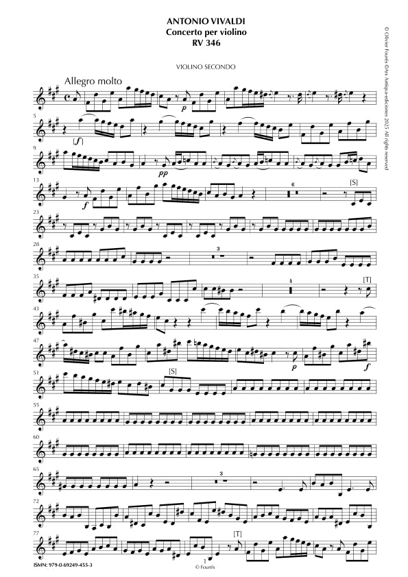 RV 346 Concerto per Violino in La maggiore