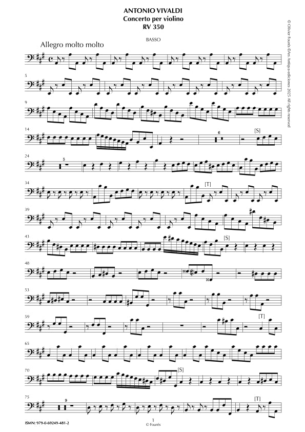 RV 350 Concerto per Violino in La maggiore