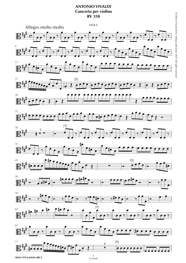 RV 350 Concerto per Violino in La maggiore