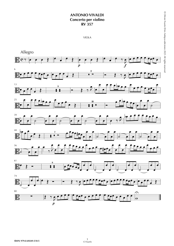 RV 357 Concerto per Violino in la minore "La Stravaganza" opera quarta N.IV