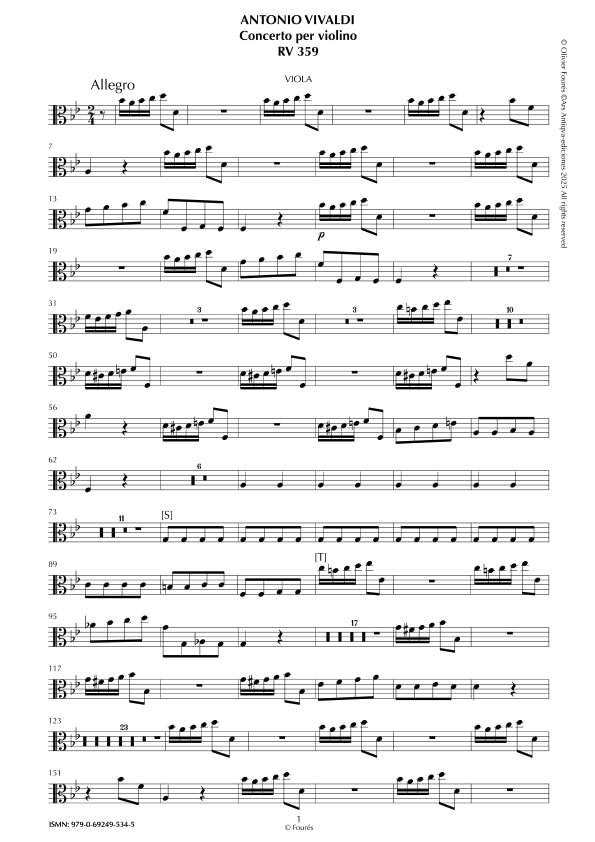 RV 359 Concerto per Violino in SI-b maggiore "La Cetra" opera nona n.VII