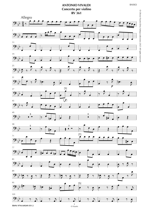 RV 361 Concerto per Violino in SI-b maggiore