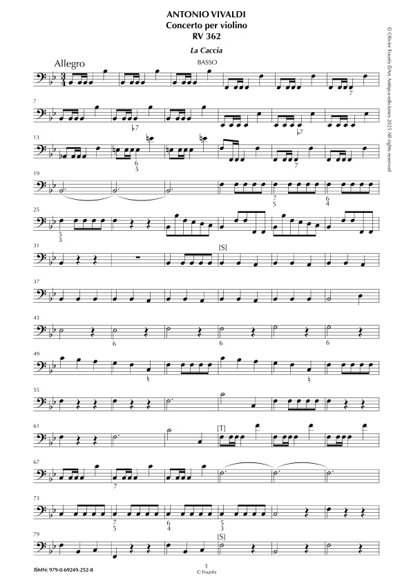 RV 362 Concerto per Violino in SI-b maggiore -LA CACCIA- "Il Cimento dell´Armonia e dell´Invenzione" opera ottava N.X
