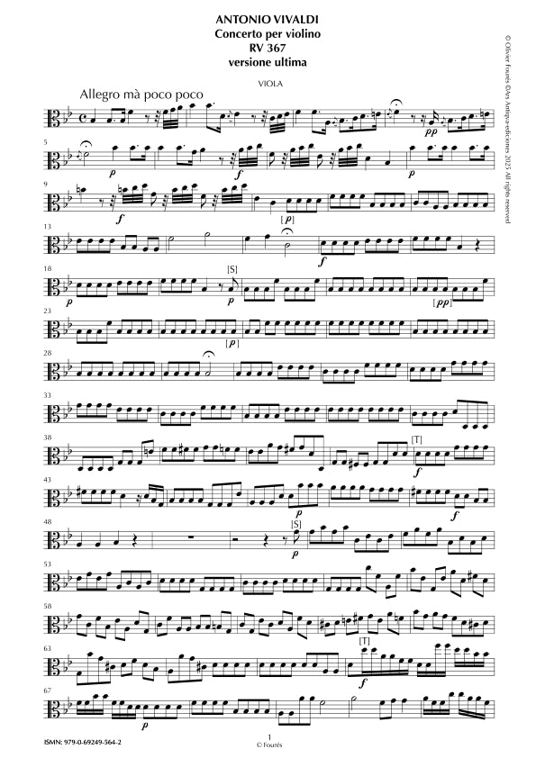 RV 367 Concerto per Violino in Si-b maggiore