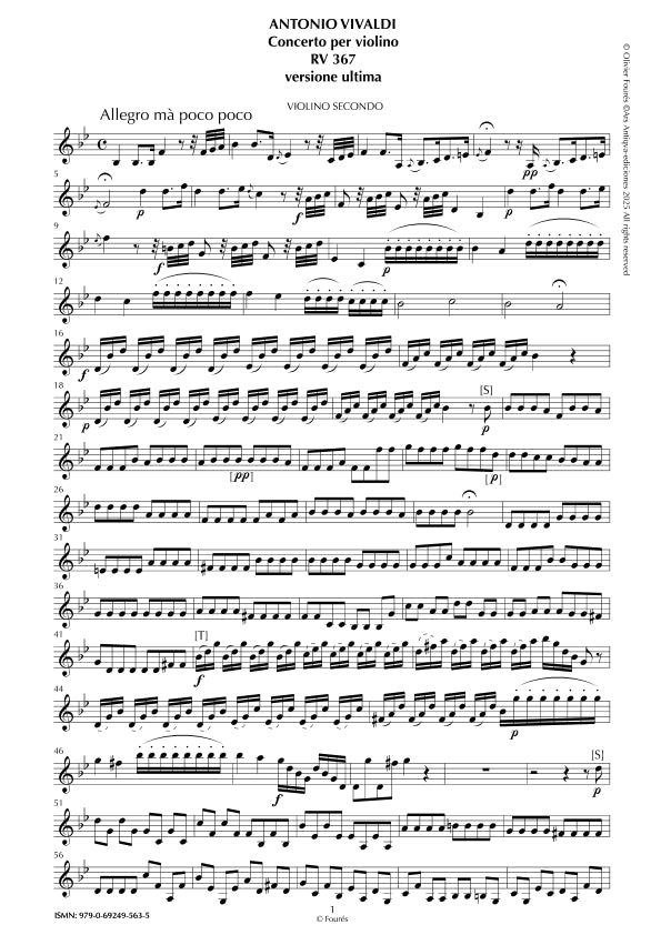 RV 367 Concerto per Violino in Si-b maggiore