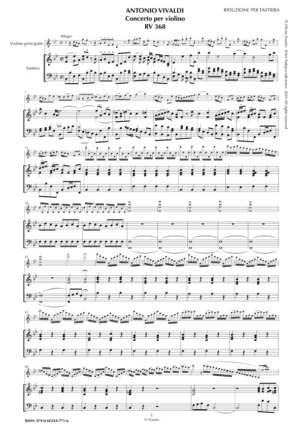 RV 368 Concerto per Violino in SI-b maggiore