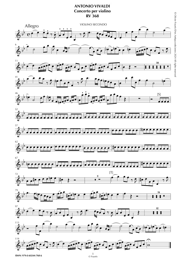 RV 368 Concerto per Violino in SI-b maggiore