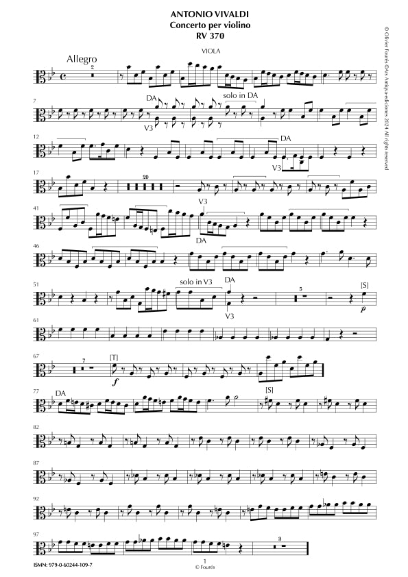 RV 370 Concerto per Violino in SI-b maggiore