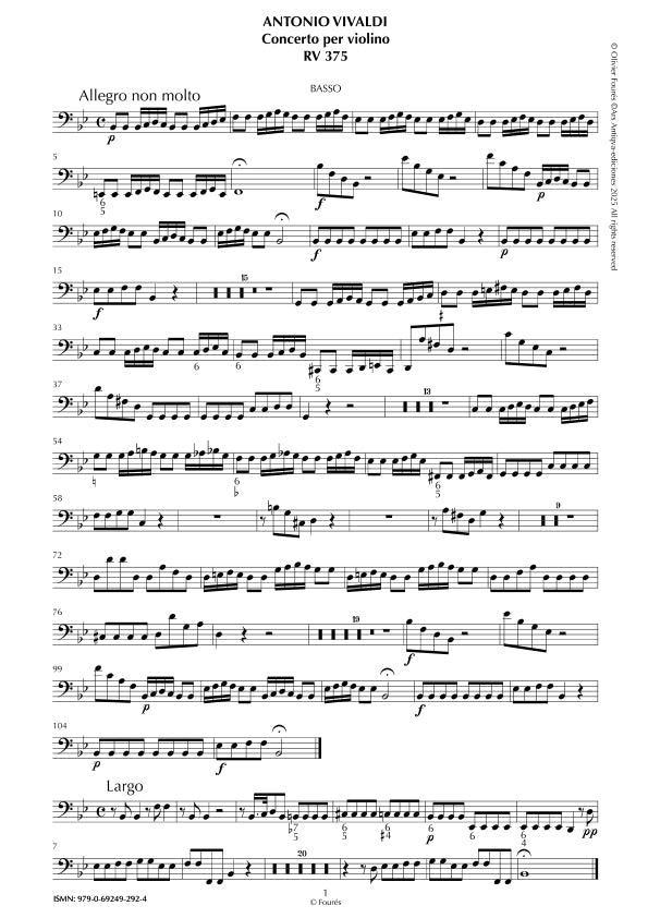 RV 375 Concerto per Violino in SI-b maggiore