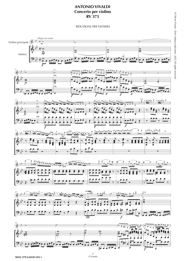 RV 375 Concerto per Violino in SI-b maggiore