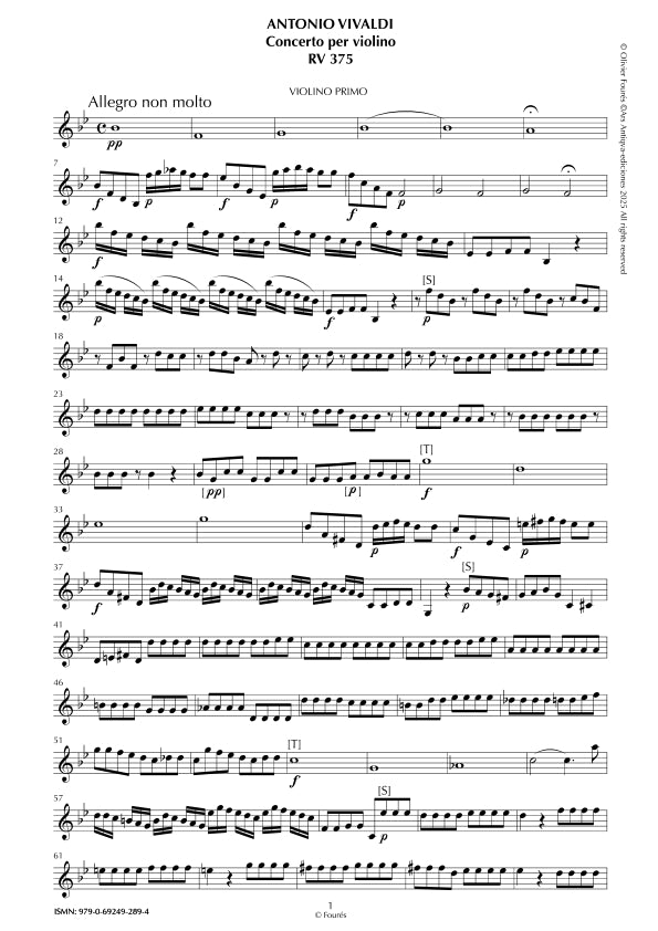 RV 375 Concerto per Violino in SI-b maggiore