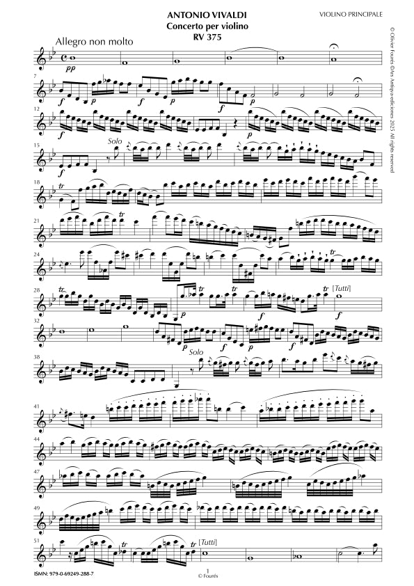 RV 375 Concerto per Violino in SI-b maggiore