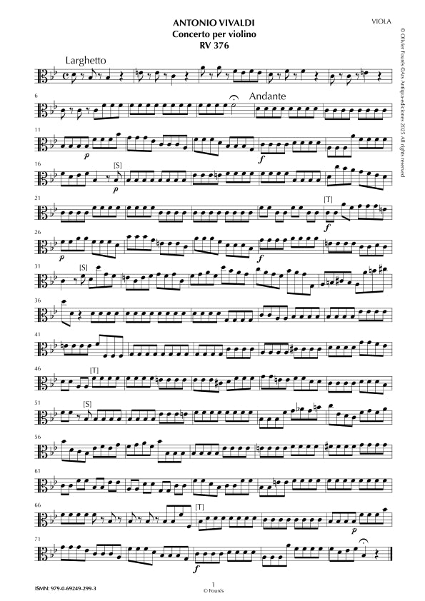 RV 376 Concerto per Violino in SI-b maggiore