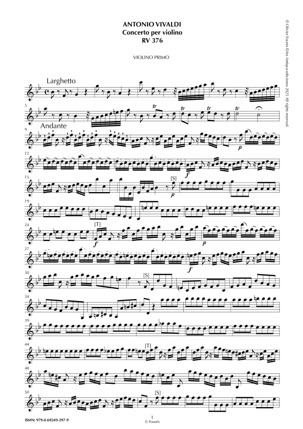 RV 376 Concerto per Violino in SI-b maggiore