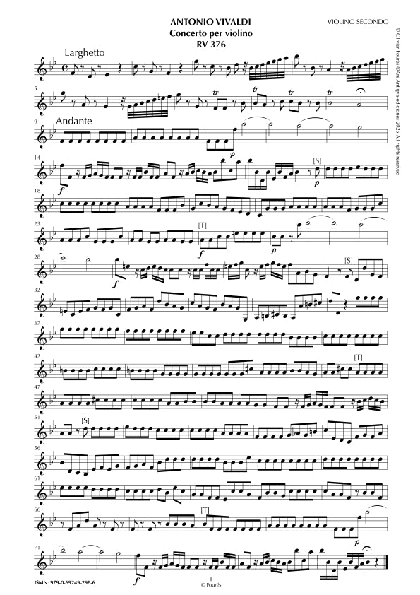 RV 376 Concerto per Violino in SI-b maggiore