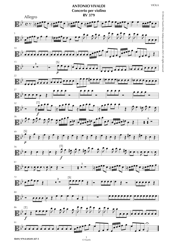 RV 379 Concerto per Violino in SI-b maggiore opera duodecima n.V