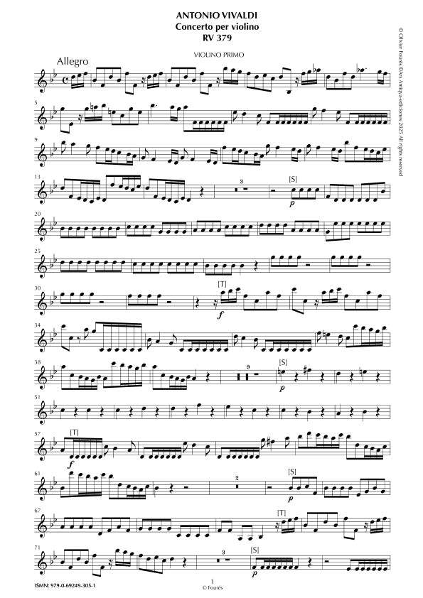 RV 379 Concerto per Violino in SI-b maggiore opera duodecima n.V