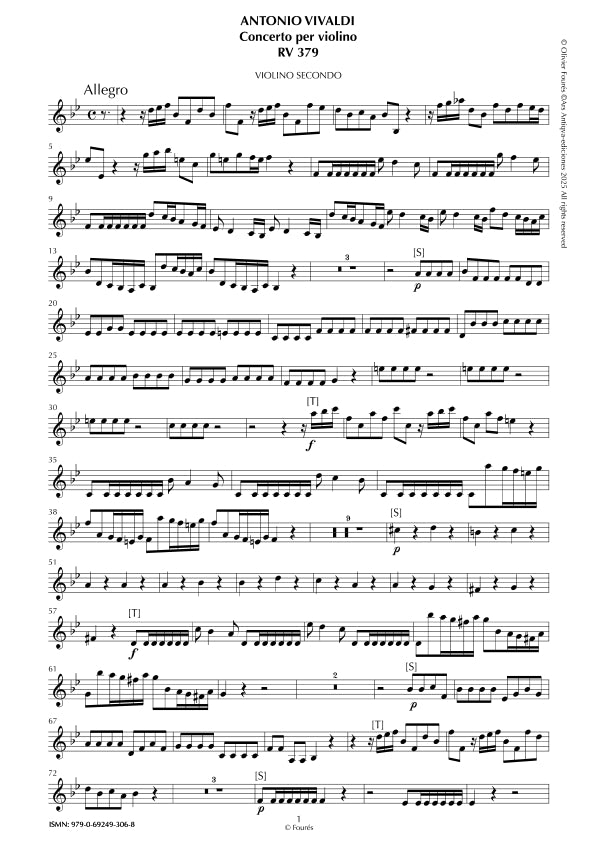 RV 379 Concerto per Violino in SI-b maggiore opera duodecima n.V