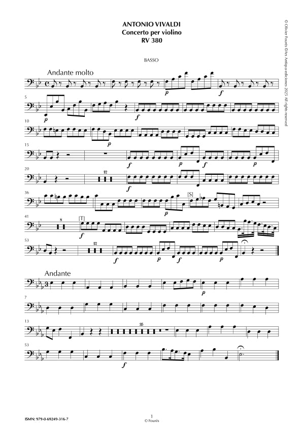 RV 380 Concerto per Violino in SI-b maggiore