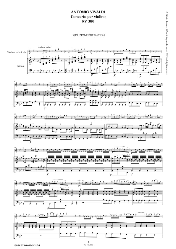 RV 380 Concerto per Violino in SI-b maggiore