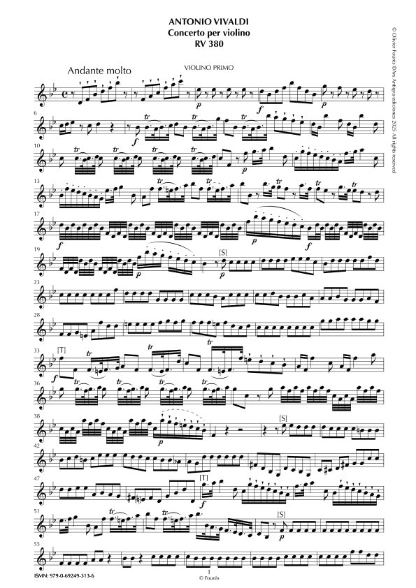 RV 380 Concerto per Violino in SI-b maggiore