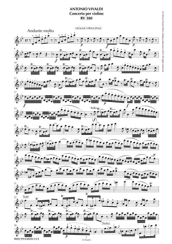 RV 380 Concerto per Violino in SI-b maggiore