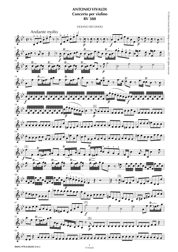 RV 380 Concerto per Violino in SI-b maggiore