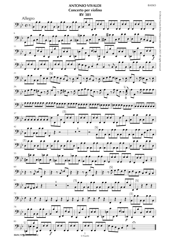 RV 381 Concerto per Violino in SI-b maggiore