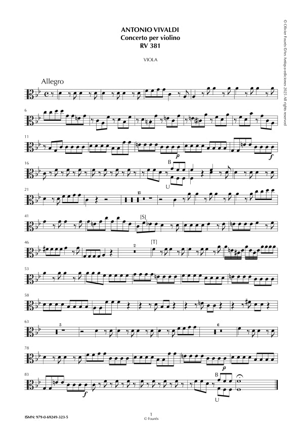 RV 381 Concerto per Violino in SI-b maggiore