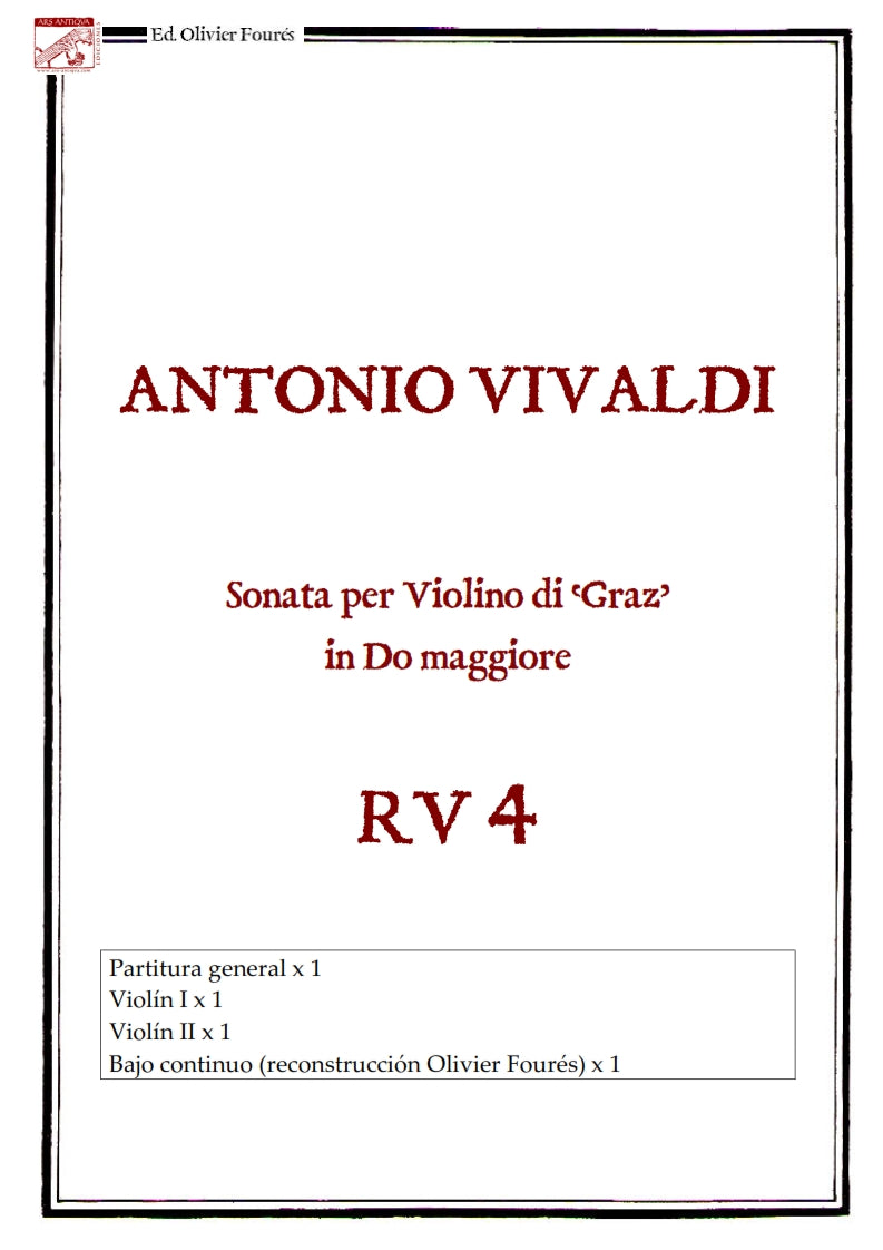 RV 4 Sonata di Graz per Violino e Basso in Do maggiore