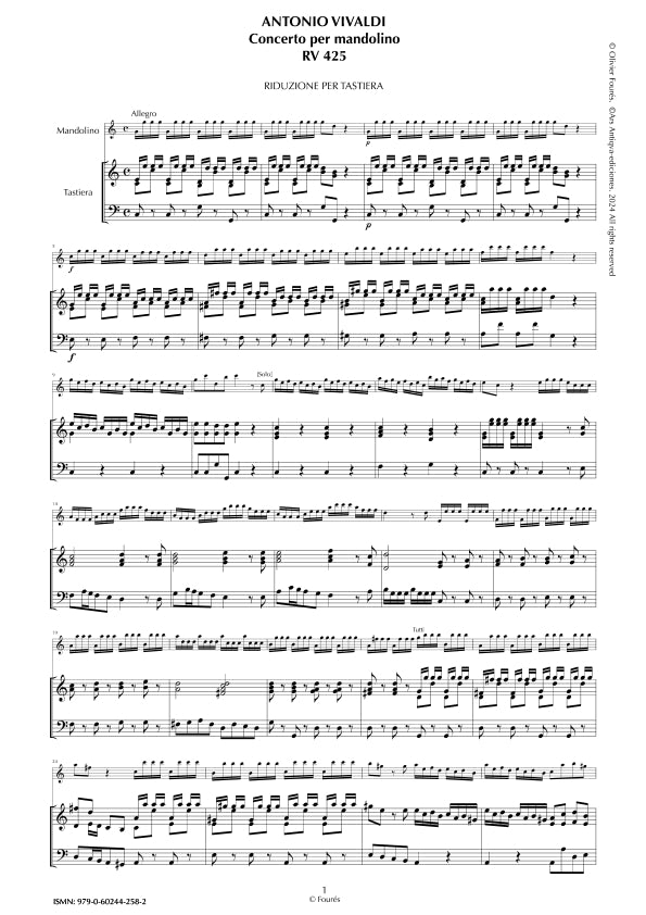 RV 425 Concerto per Mandolino in Do maggiore