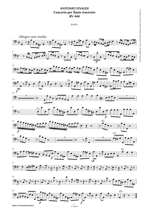 RV 440 Concerto per Flauto Traversier in la minore