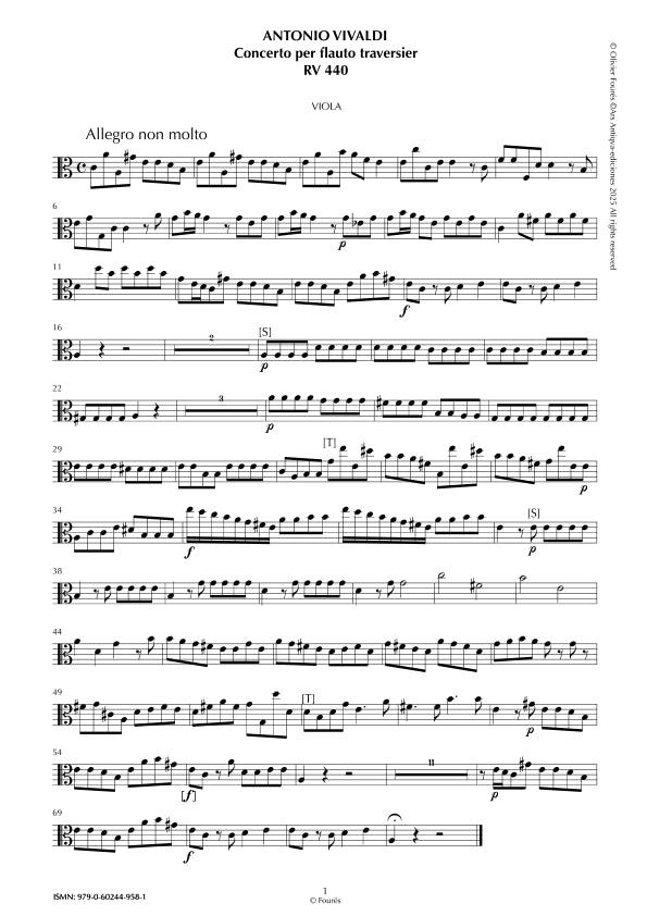 RV 440 Concerto per Flauto Traversier in la minore