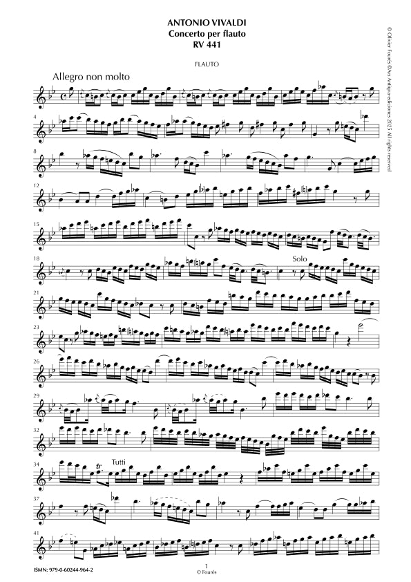 RV 441 Concerto per Flauto in do minore