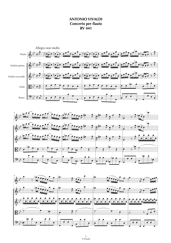 RV 441 Concerto per Flauto in do minore