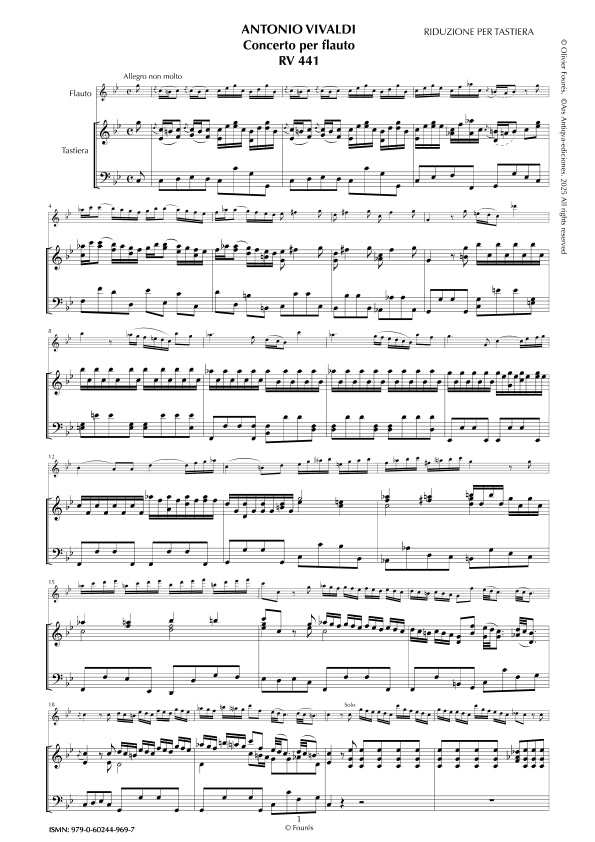 RV 441 Concerto per Flauto in do minore